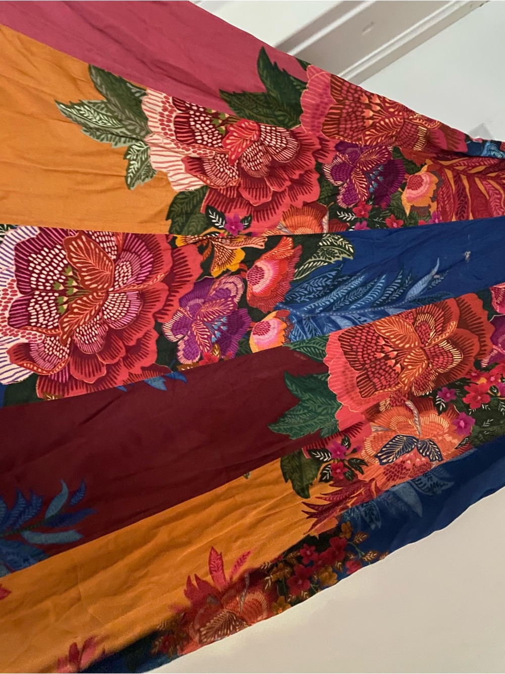 Anthropologie Farm Rio Multicolor Floral Patchwork Maxi Skirt - xs - Picture 3 of 3